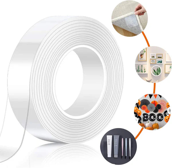 CINTA NANOTECH DOBLE CARA EXTRAFUERTE MULTIUSOS - TRANSPARENTE, LAVABLE Y REUTILIZABLE 🔥
