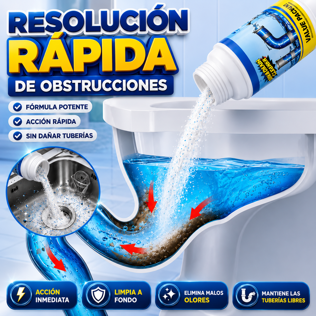 ¿Cañería tapada? DrainForce Pro™ la destapa en segundos — y te llevas 4 por el precio de 1 🔥 Garantía total de 30 días — sin preguntas, sin riesgo