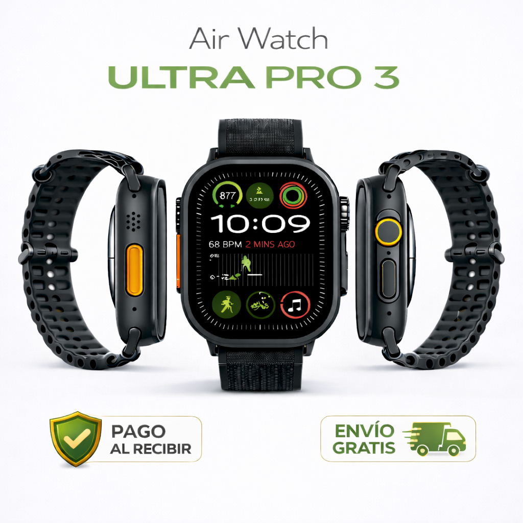 ⌚Air Watch Ultra Pro 3 con 2 Correas + Cargador por Inducción y Caja Premium 🔥