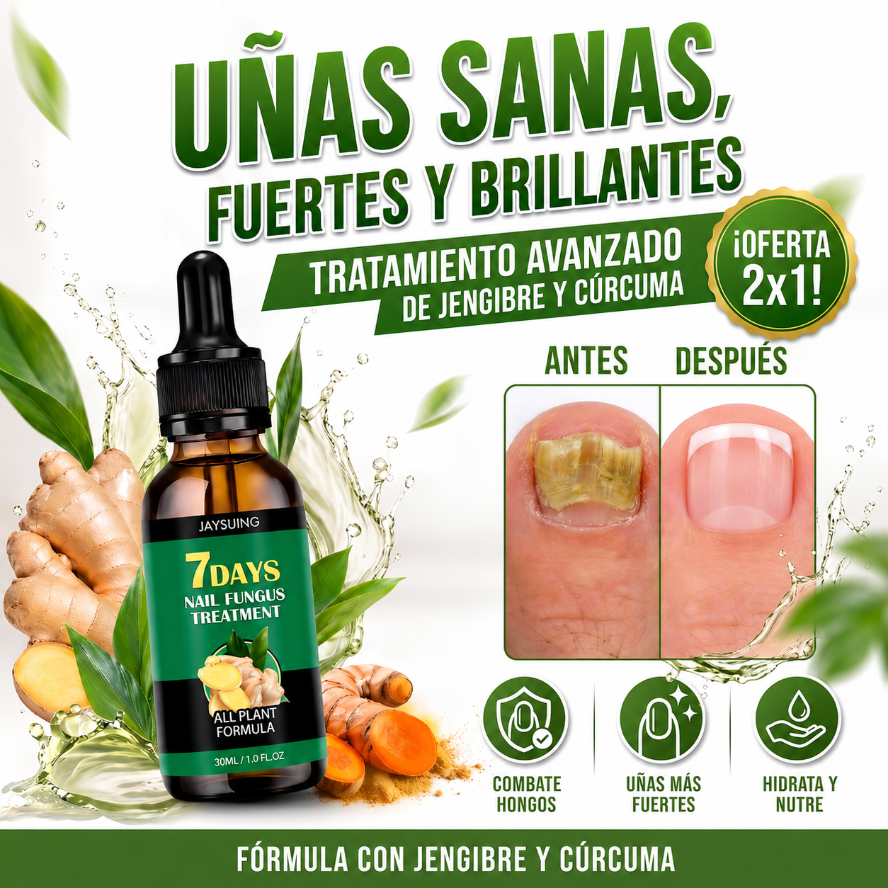 🦶 ELIMINA LOS HONGOS Y RECUPERA UÑAS SANAS ✨ ¡Llévate 2 y Paga 1!