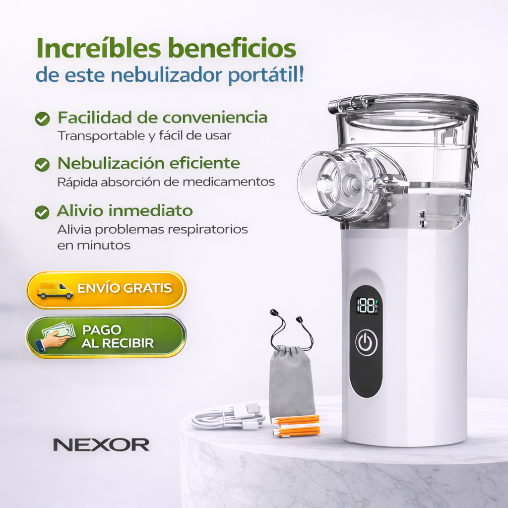 🌬️ NEXOR™ Nebulizador PRO batería de larga duración + tecnología ultrasónica silenciosa 🔥