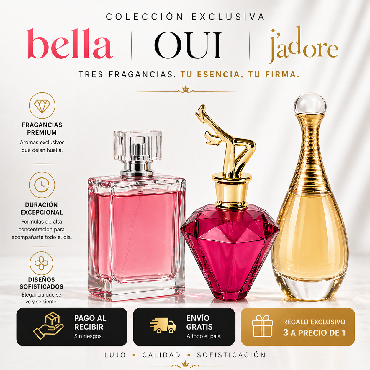 🔥 COLECCIÓN PREMIUM BELLA • J’ADORE DIOR • OUI — AROMA IRRESISTIBLE QUE DEJA HUELLA TODO EL DÍA + REGALO EXCLUSIVO SOLO HOY 🎁