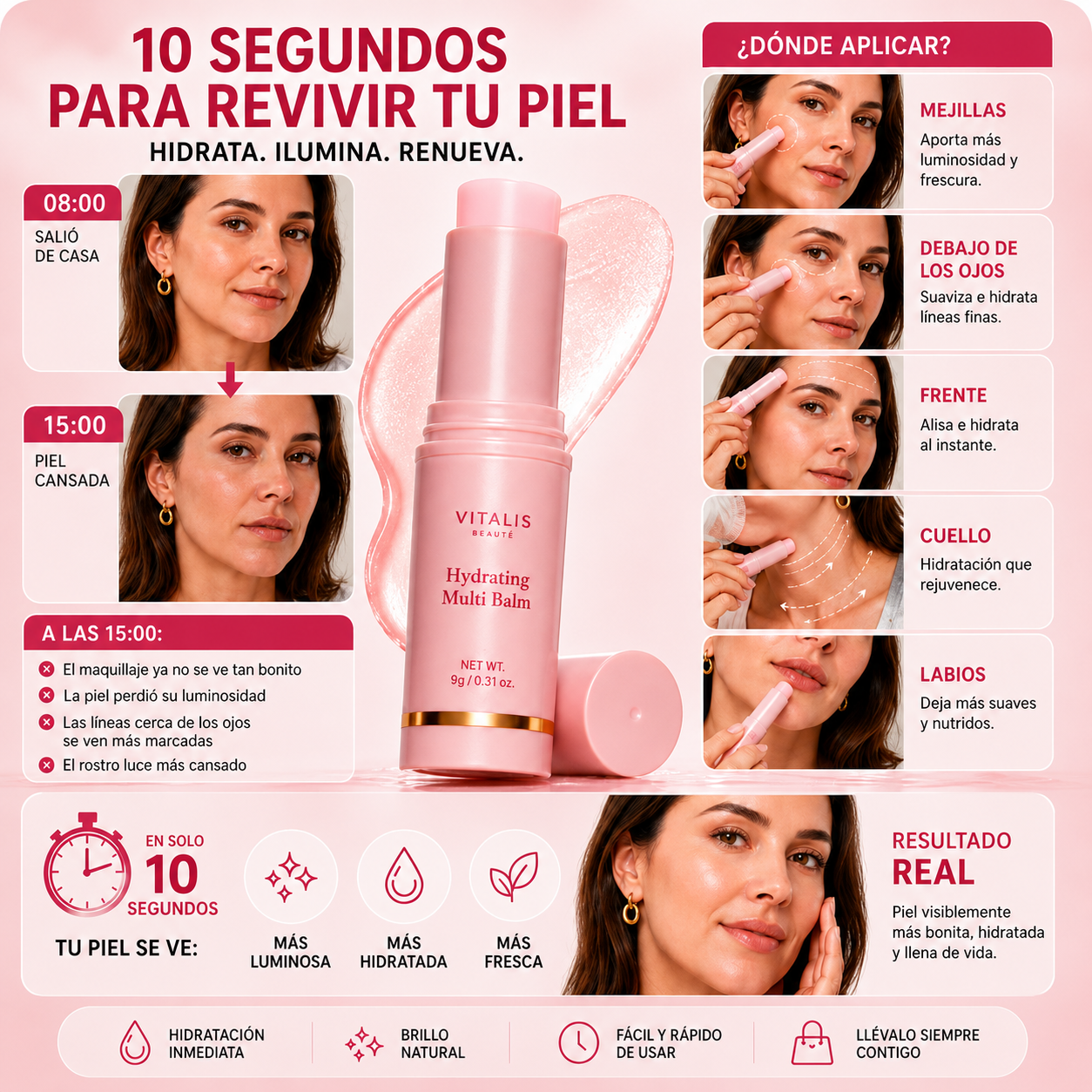 Multi Balm™ El bálsamo coreano 4 en 1 para hidratar, iluminar y suavizar la apariencia de líneas finas en segundos.