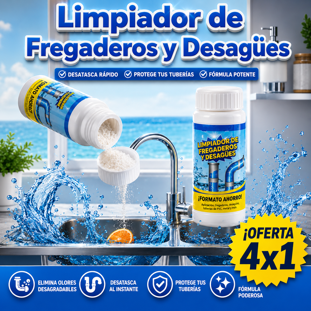¿Cañería tapada? DrainForce Pro™ la destapa en segundos — y te llevas 4 por el precio de 1 🔥 Garantía total de 30 días — sin preguntas, sin riesgo