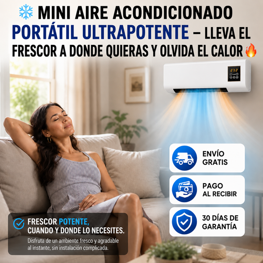 ❄️ MINI AIRE ACONDICIONADO PORTÁTIL ULTRAPOTENTE – LLEVA EL FRESCOR A DONDE QUIERAS Y OLVIDA EL CALOR 🔥 ¡SOLO HOY: DESCUENTO EXCLUSIVO!