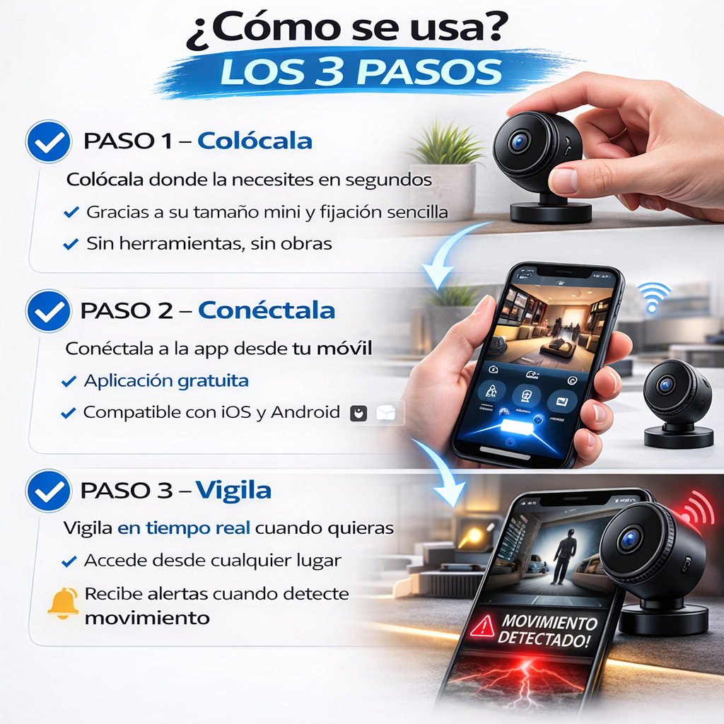 📹 Mini Cámara 1080P HD con Soporte Magnético GRATIS + visión nocturna 🔥