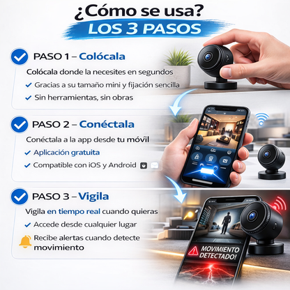 📹 Mini Cámara 1080P HD con Soporte Magnético GRATIS + visión nocturna 🔥