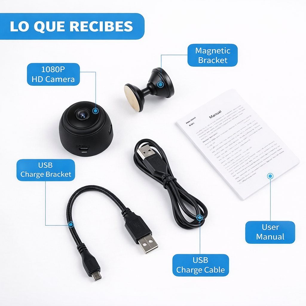 📹 Mini Cámara 1080P HD con Soporte Magnético GRATIS + visión nocturna 🔥