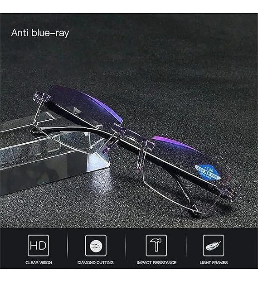Pack de gafas antirayos azules multifocales autograduable mas funda de cuero - additional image 6
