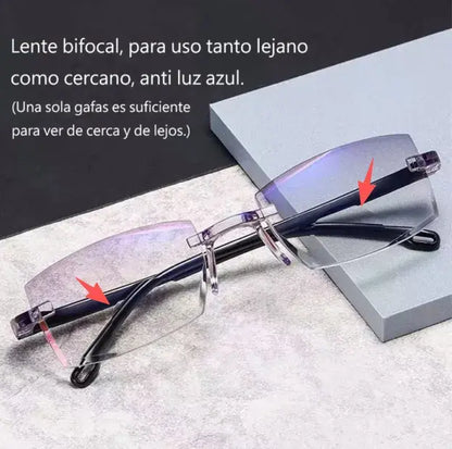 Pack de gafas antirayos azules multifocales autograduable mas funda de cuero - additional image 3