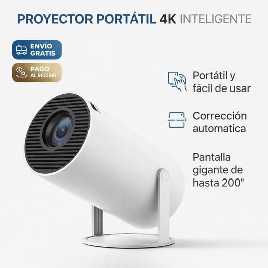 🎥 PROYECTOR PORTÁTIL 4K – TRANSFORMA CUALQUIER PARED EN UN CINE 🔥 ¡DESCUENTO EXCLUSIVO SOLO HOY!