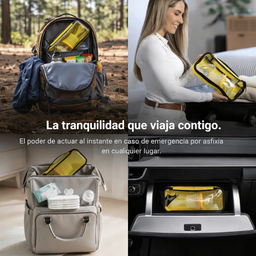 🚑 KIT DE RESCATE ANTIASFIXIA -  MASCARILLAS (UNA PARA ADULTO Y OTRA PARA NIÑOS) + DISPOSITIVO DE SUCCÍON + BOLSA DE VIAJE + MANUAL DE INSTRUCCIONES 🔥