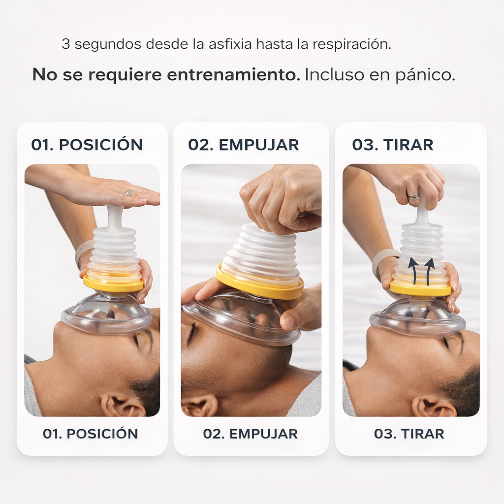 🚑 KIT DE RESCATE ANTIASFIXIA -  MASCARILLAS (UNA PARA ADULTO Y OTRA PARA NIÑOS) + DISPOSITIVO DE SUCCÍON + BOLSA DE VIAJE + MANUAL DE INSTRUCCIONES 🔥