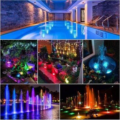 AquaGlow™ Pro Luces LED Sumergibles — Transformación Automática 16 Colores + Mando + ENVÍO GRATIS