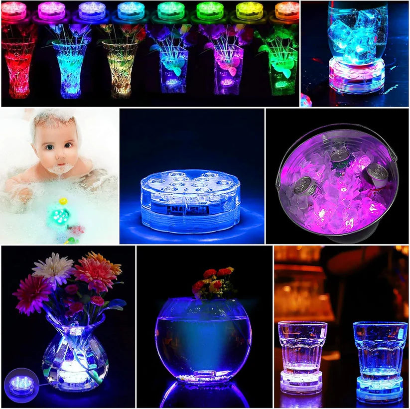 AquaGlow™ Pro Luces LED Sumergibles — Transformación Automática 16 Colores + Mando + ENVÍO GRATIS