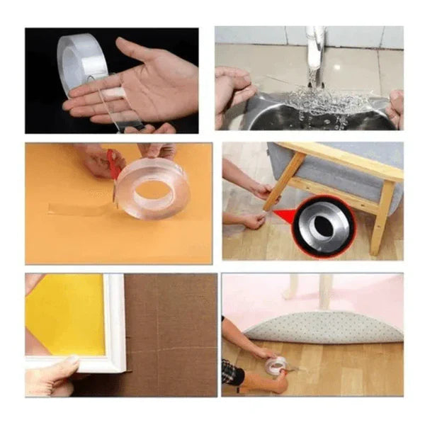 CINTA NANOTECH DOBLE CARA EXTRAFUERTE MULTIUSOS - TRANSPARENTE, LAVABLE Y REUTILIZABLE 🔥